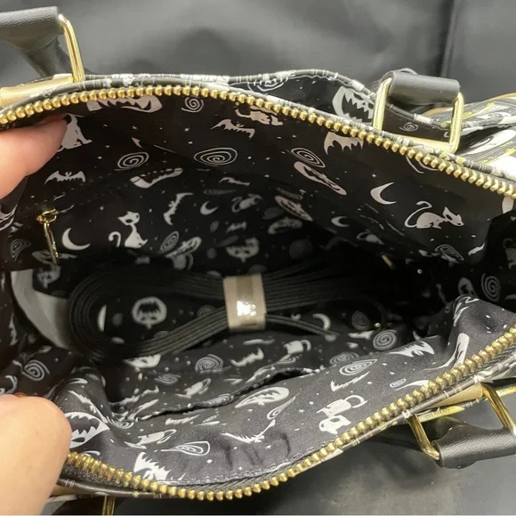 Disney The Nightmare Before Christmas Tarot Card Black and Gold Satchel - Picture 6 of 6